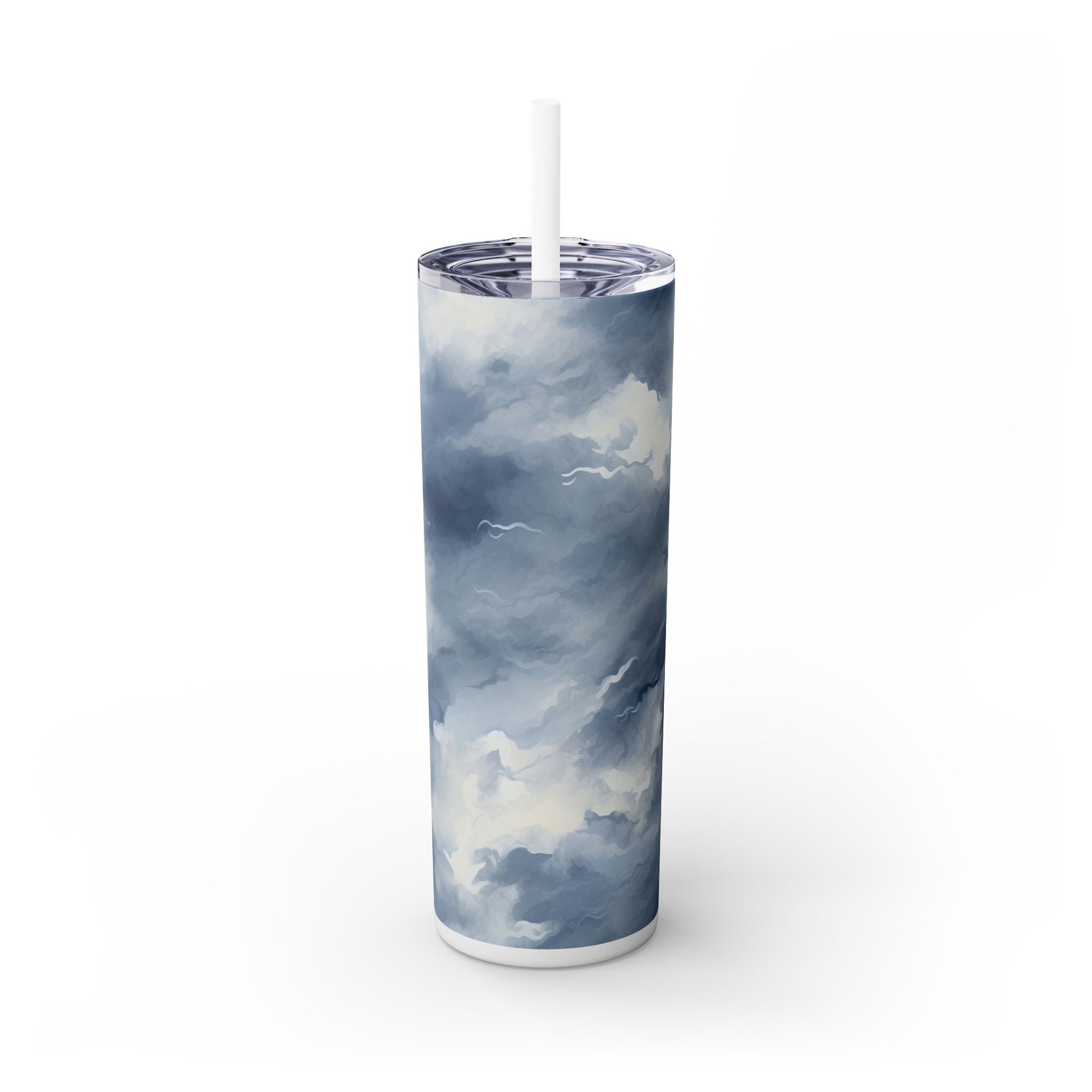 Stormy Sky Tumbler - 20oz Cloudy Blue Travel Cup for Coffee & Tea - Sippincity