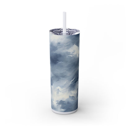 Stormy Sky Tumbler - 20oz Cloudy Blue Travel Cup for Coffee & Tea - Sippincity