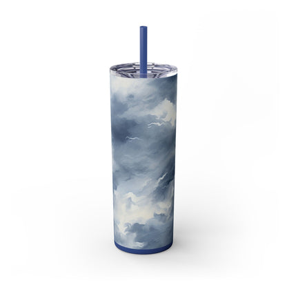 Stormy Sky Tumbler - 20oz Cloudy Blue Travel Cup for Coffee & Tea - Sippincity