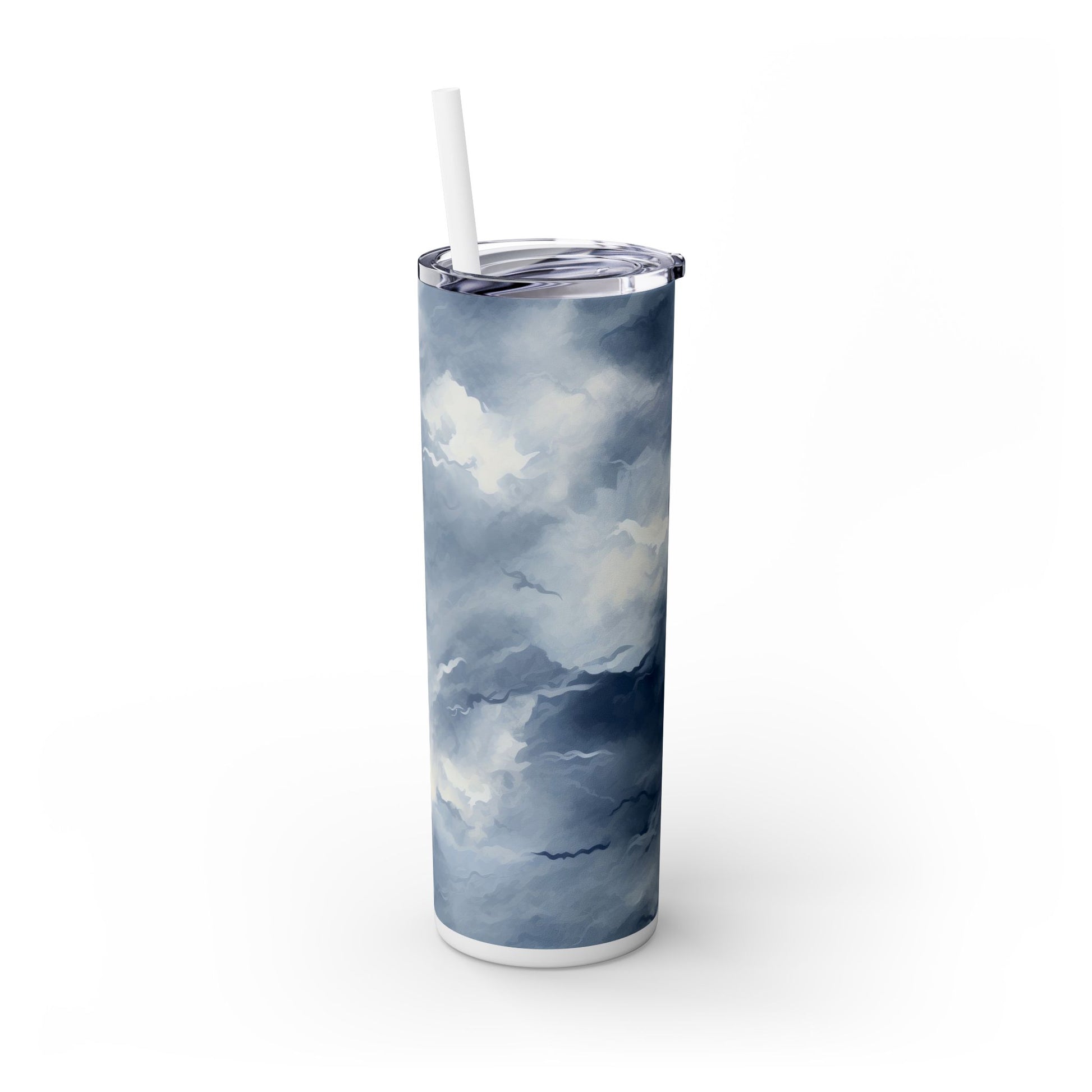 Stormy Sky Tumbler - 20oz Cloudy Blue Travel Cup for Coffee & Tea - Sippincity