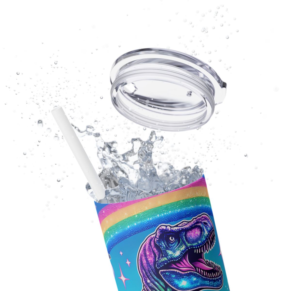 Funny T-Rex Dinosaur and Unicorn Rainbow 20 oz Skinny Tumbler – Perfect Gift Idea - Sippincity