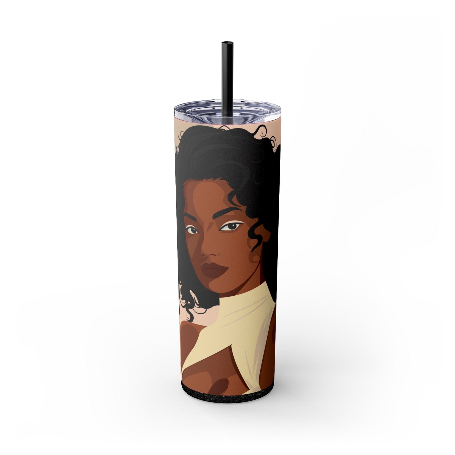 Melanin Poppin 20 oz Skinny Tumbler – Afrocentric Stainless Steel Cup - Sippincity