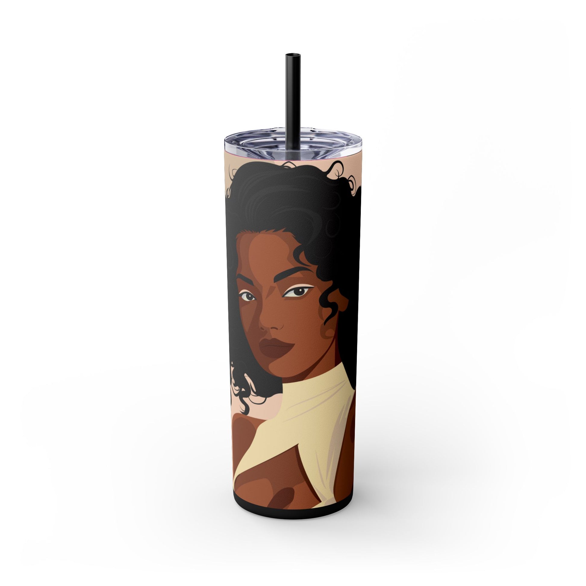 Melanin Poppin 20 oz Skinny Tumbler – Afrocentric Stainless Steel Cup - Sippincity