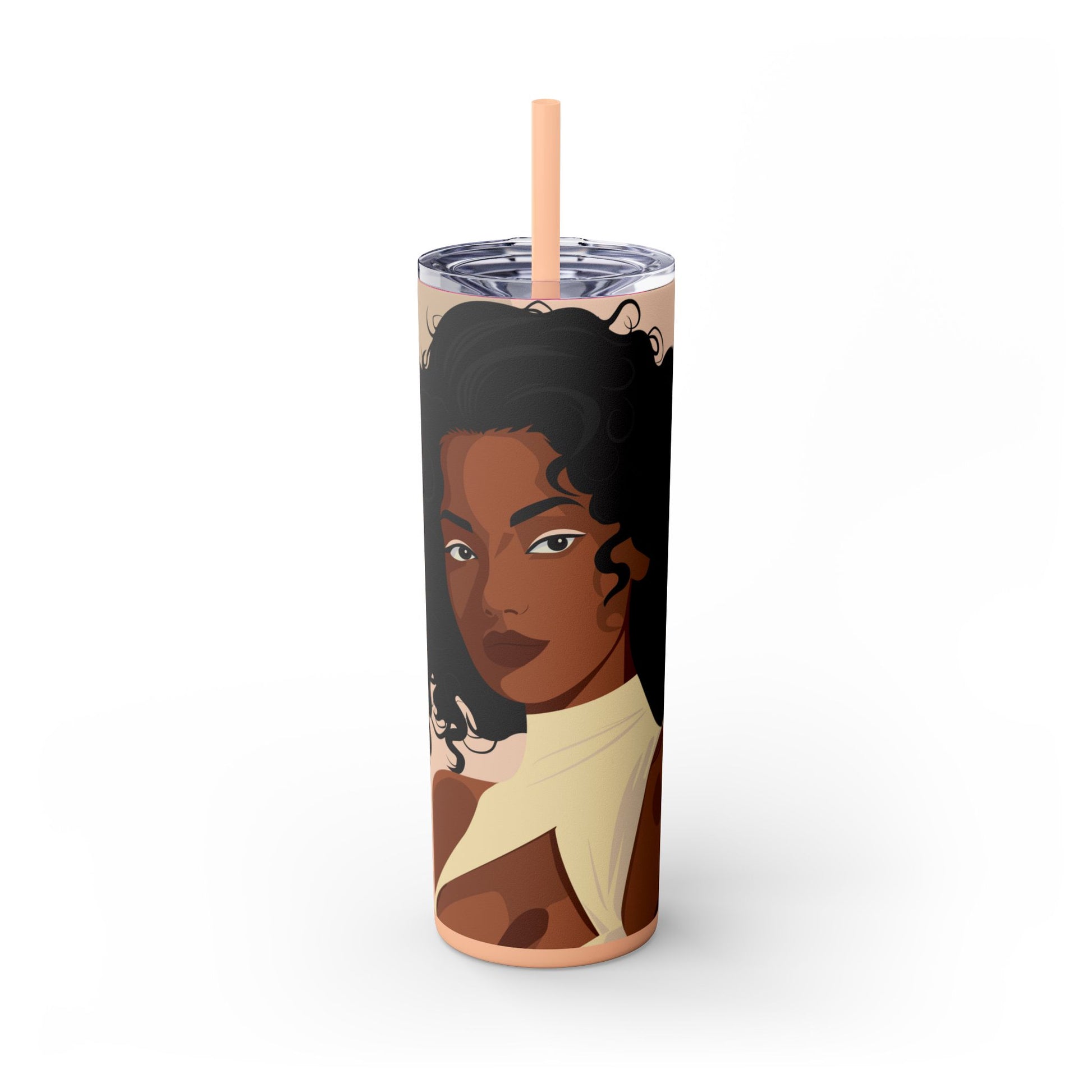 Melanin Poppin 20 oz Skinny Tumbler – Afrocentric Stainless Steel Cup - Sippincity