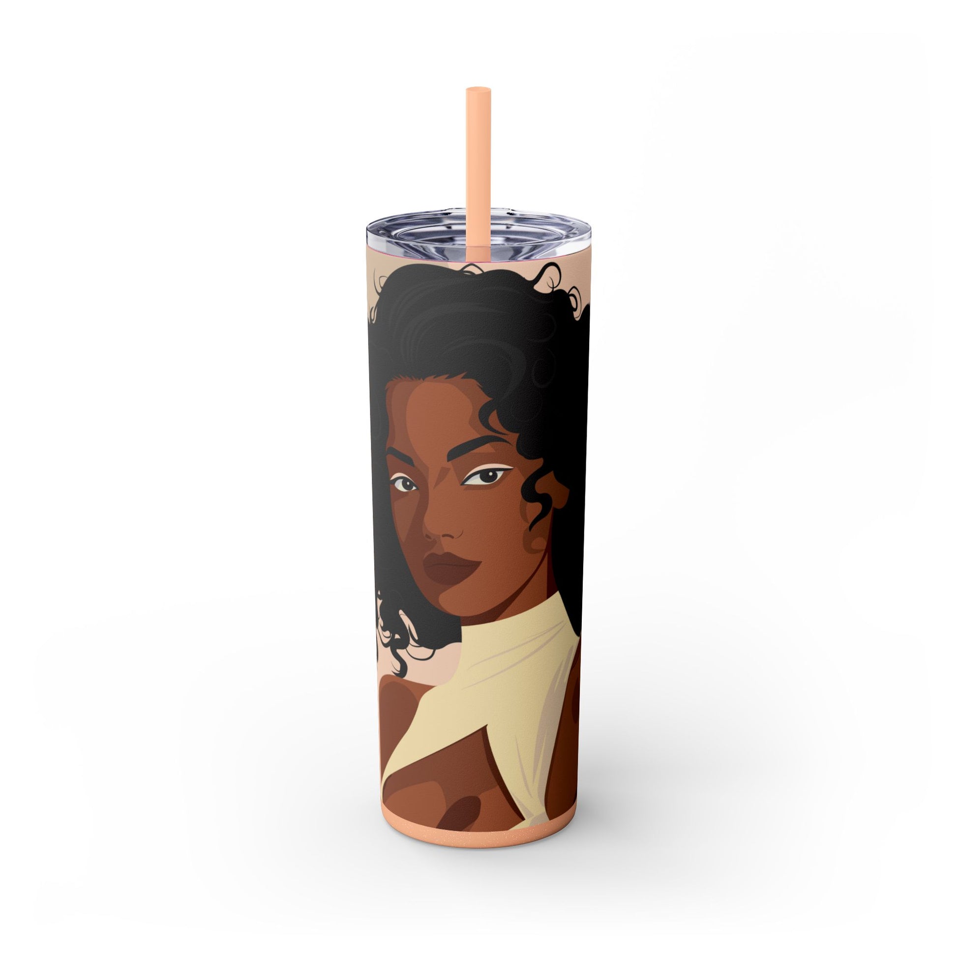Melanin Poppin 20 oz Skinny Tumbler – Afrocentric Stainless Steel Cup - Sippincity