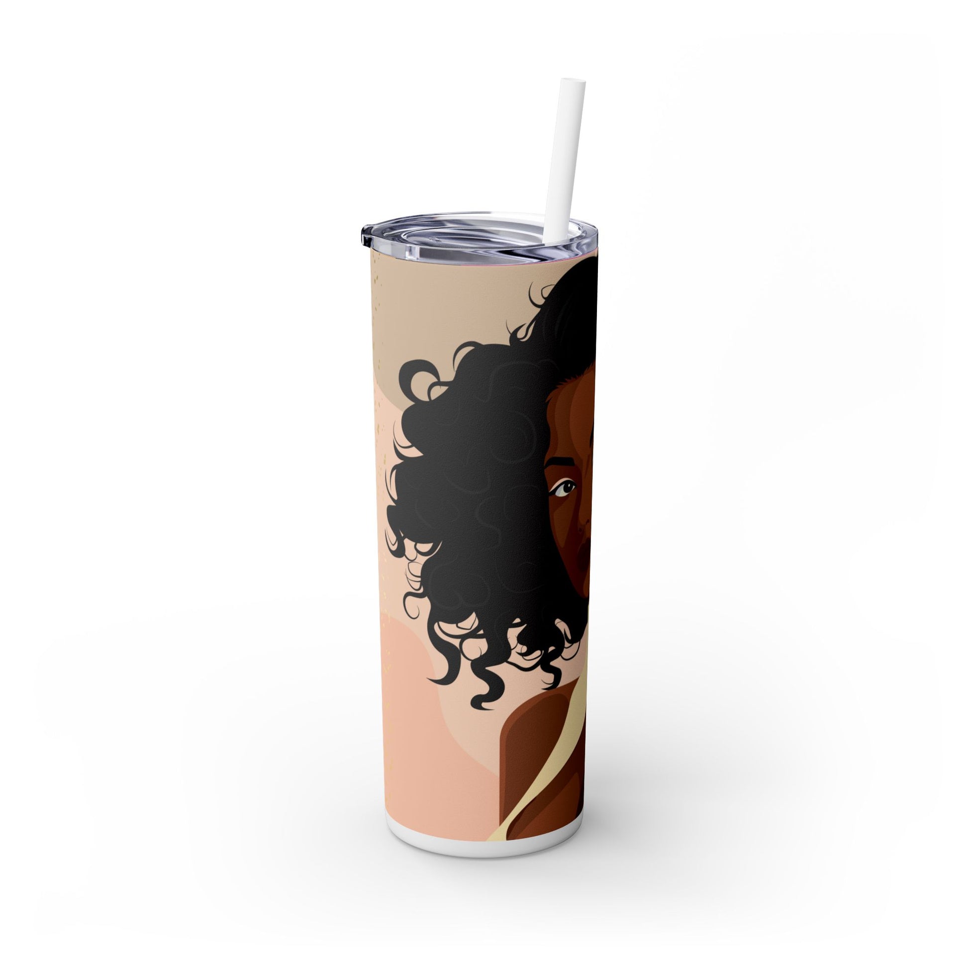 Melanin Poppin 20 oz Skinny Tumbler – Afrocentric Stainless Steel Cup - Sippincity