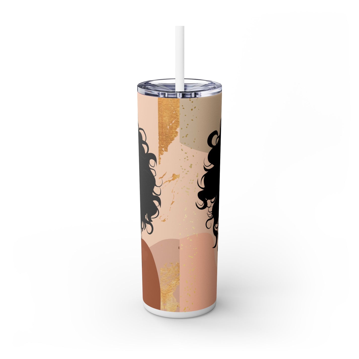 Melanin Poppin 20 oz Skinny Tumbler – Afrocentric Stainless Steel Cup - Sippincity
