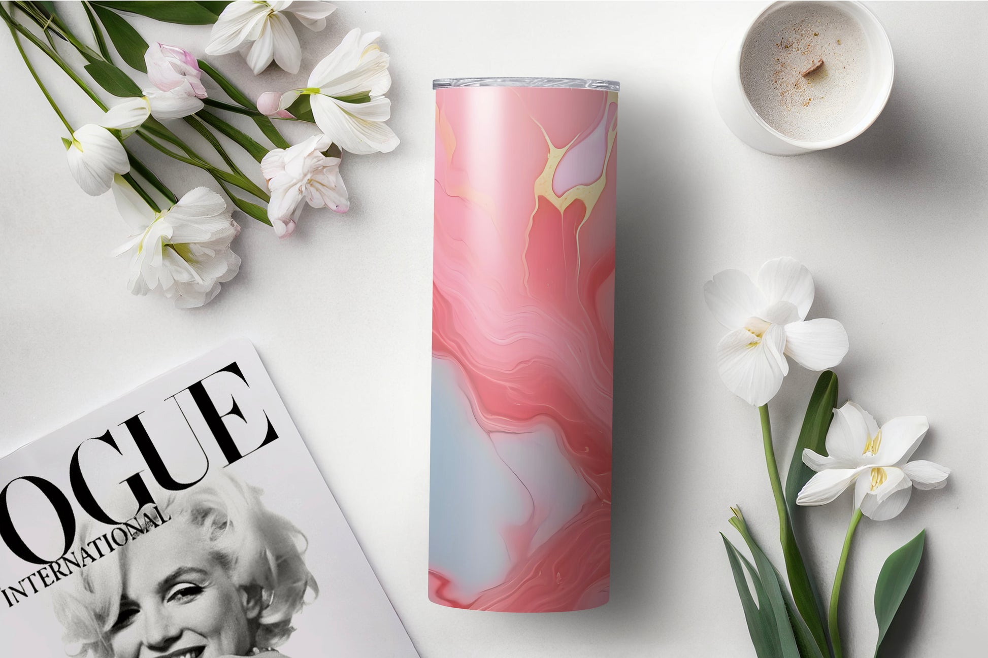 Pink Colorful Marble 20 oz Tumbler – Vibrant & Elegant Drinkware - Sippincity