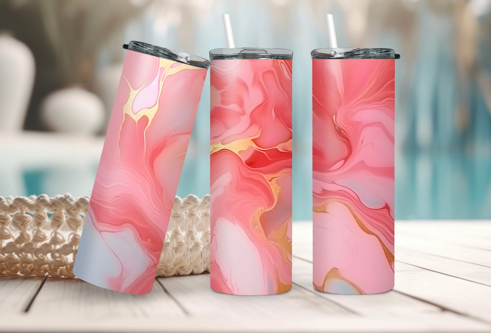 Pink Colorful Marble 20 oz Tumbler – Vibrant & Elegant Drinkware - Sippincity