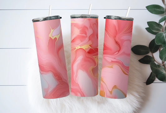Pink Colorful Marble 20 oz Tumbler – Vibrant & Elegant Drinkware - Sippincity