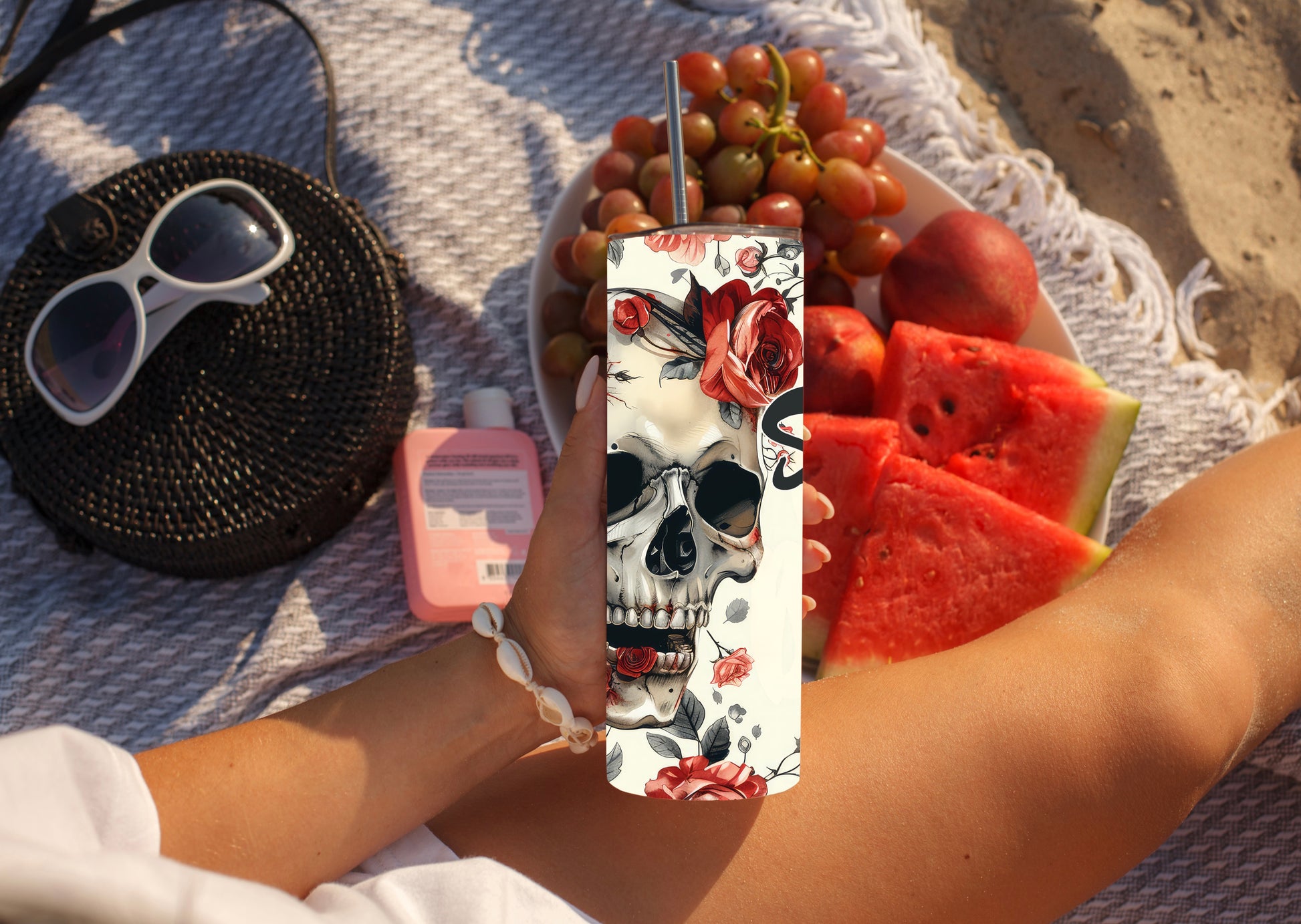 Skull & Roses Spicy Book Club Tumbler - Dark Romance Mug - Sippincity