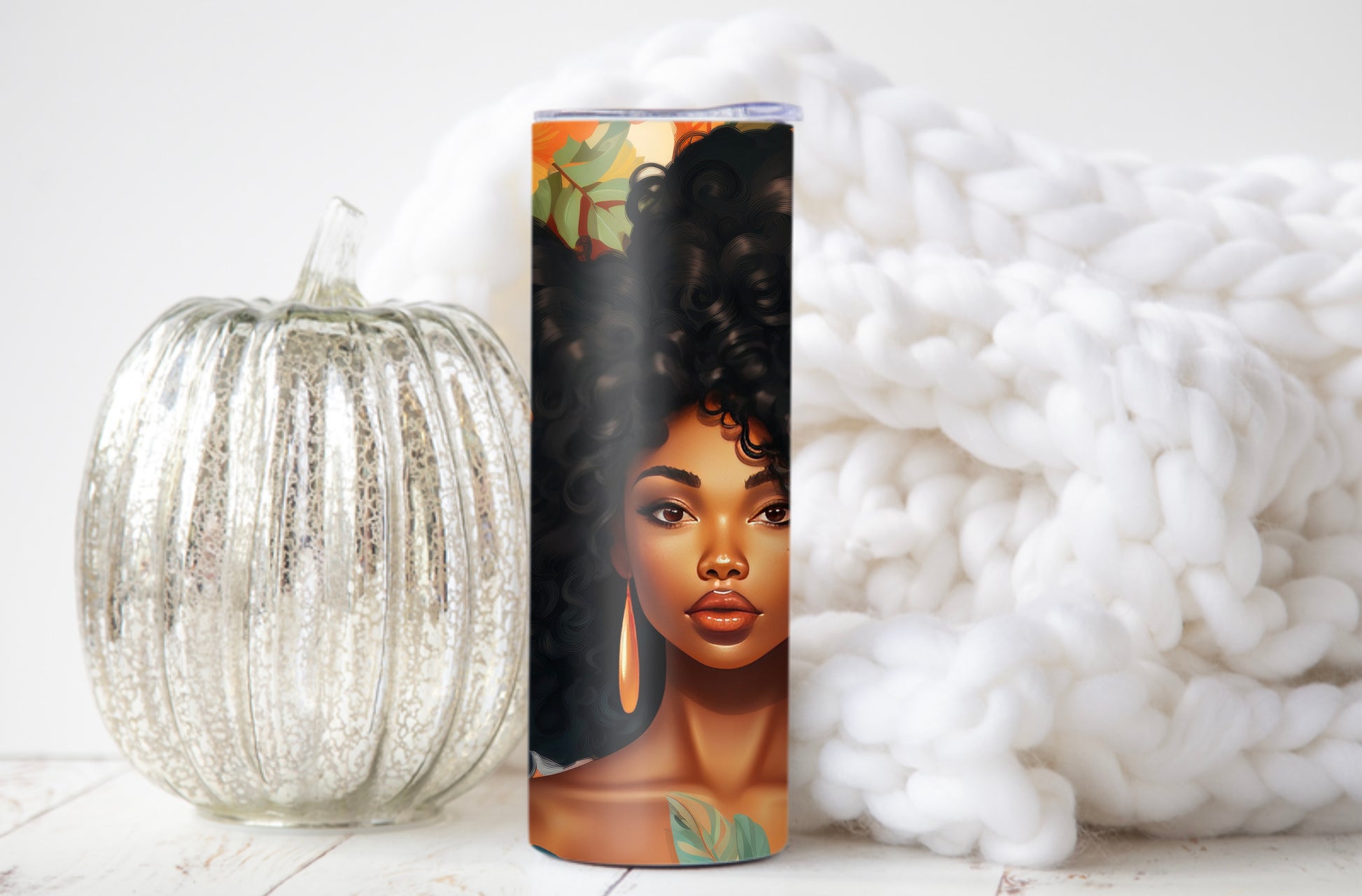 Tumbler Cup Black African American Woman 20oz - Sippincity