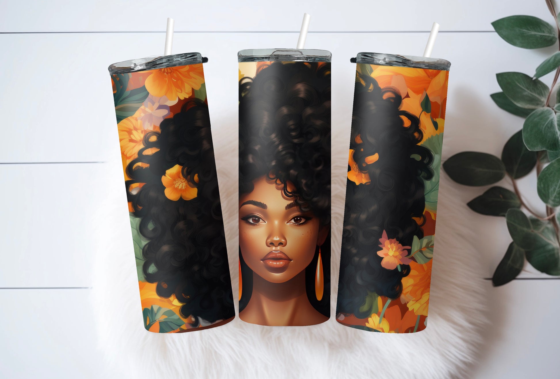 Tumbler Cup Black African American Woman 20oz - Sippincity