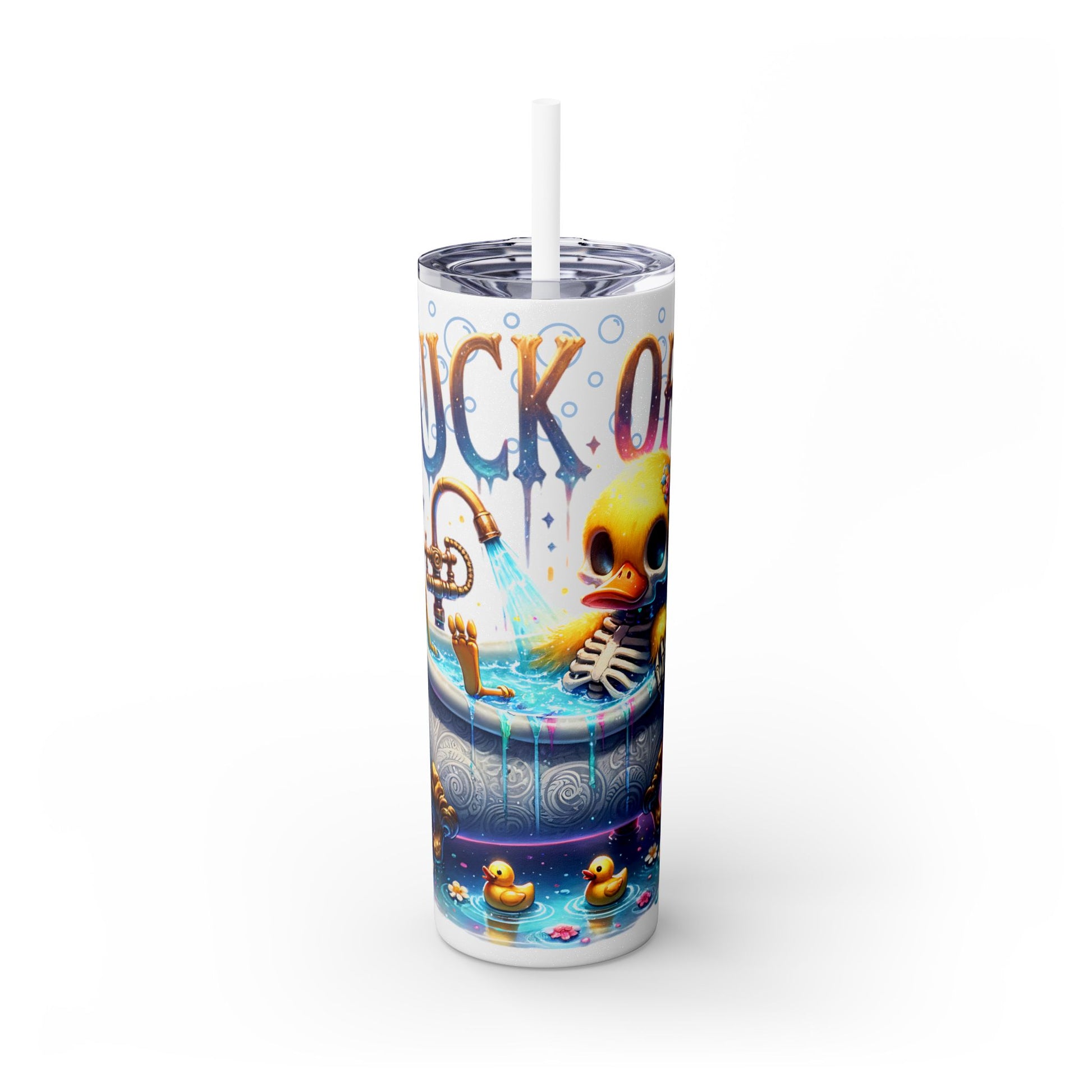 Tumbler Cup - Duck Off 20 oz Skinny Tumbler with Straw, Funny Duck Gift - Sippincity