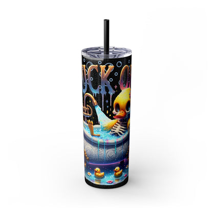 Tumbler Cup - Duck Off 20 oz Skinny Tumbler with Straw, Funny Duck Gift - Sippincity